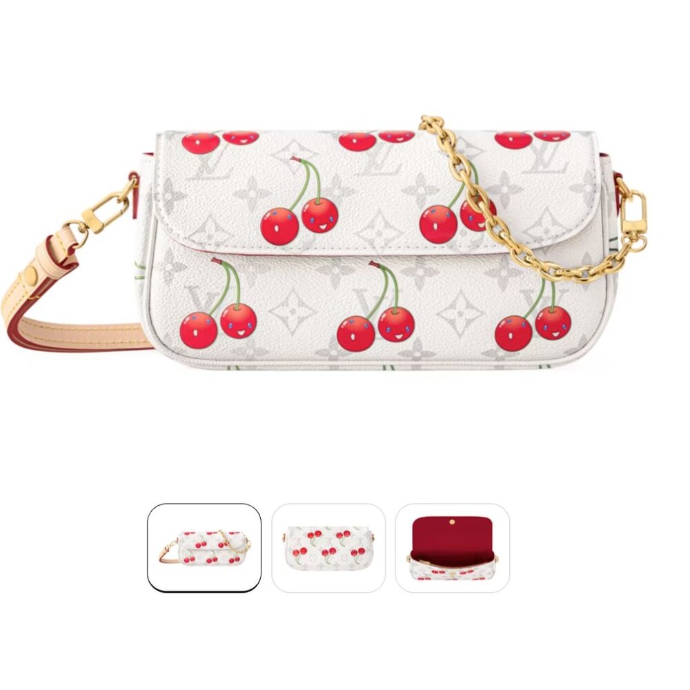 【94MK】LV x Takashi Murakami Cherry Wallet On Chain Ivy - Picture 1 of 1
